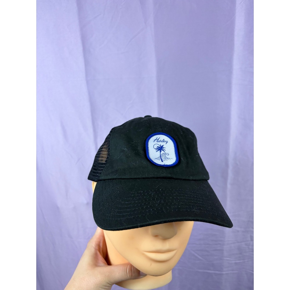 Hurley Black Trucker Hat Palm Tree Wave Patch Snapback Mesh Cap HIHW0078